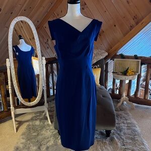 Black Halo Royal Blue Midi Dress